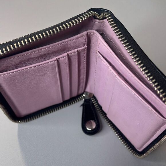 Auth Coach Billfold monogrammed wallet coin zip black small - Picture 10 of 13